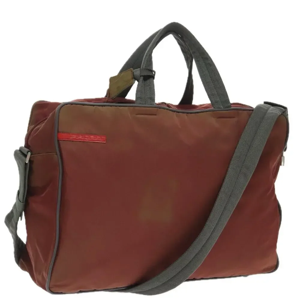 PRADA Sports Boston Bag Nylon Red